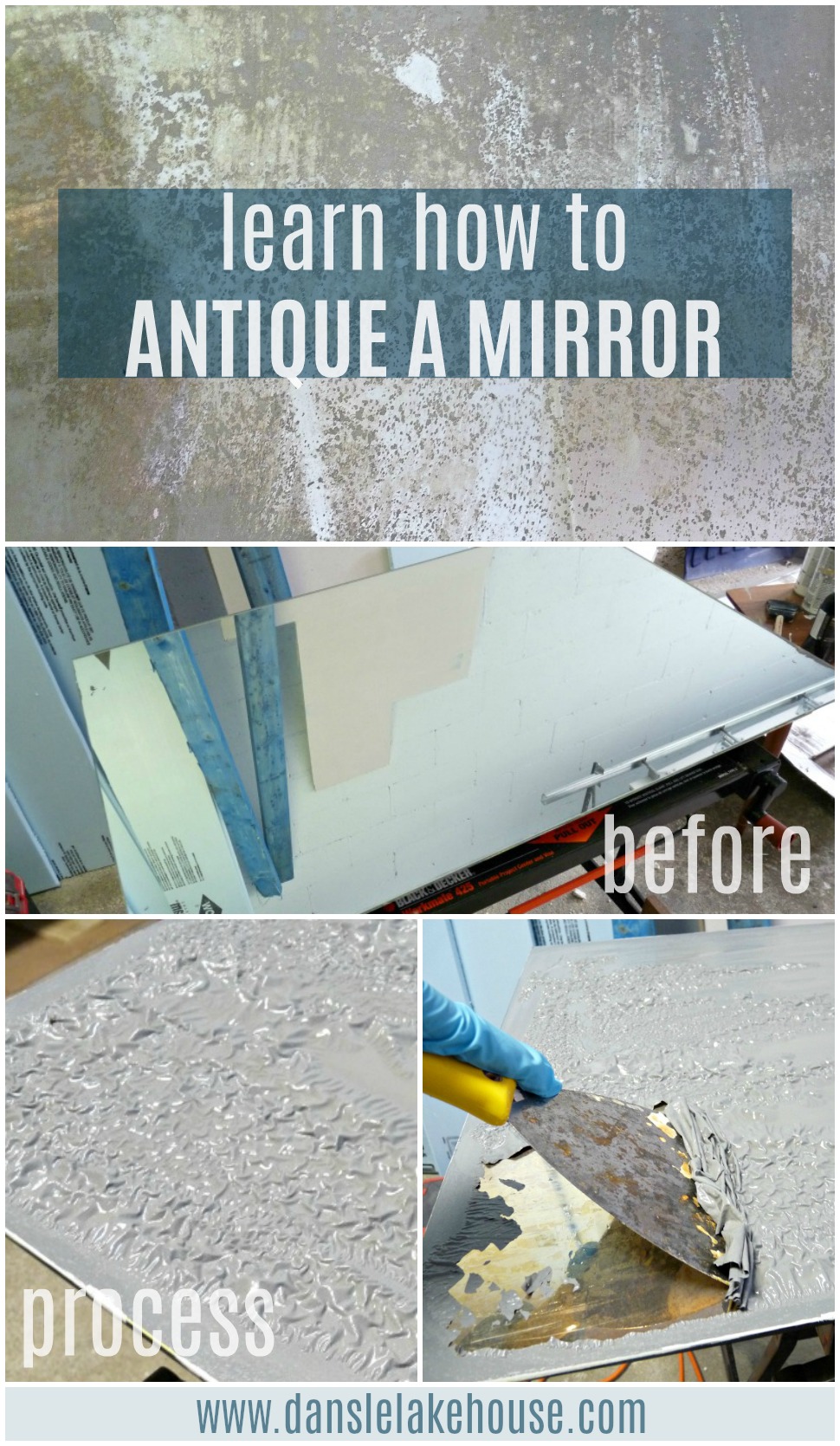 How To Antique A Mirror Diy Tutorial Dans Le Lakehouse