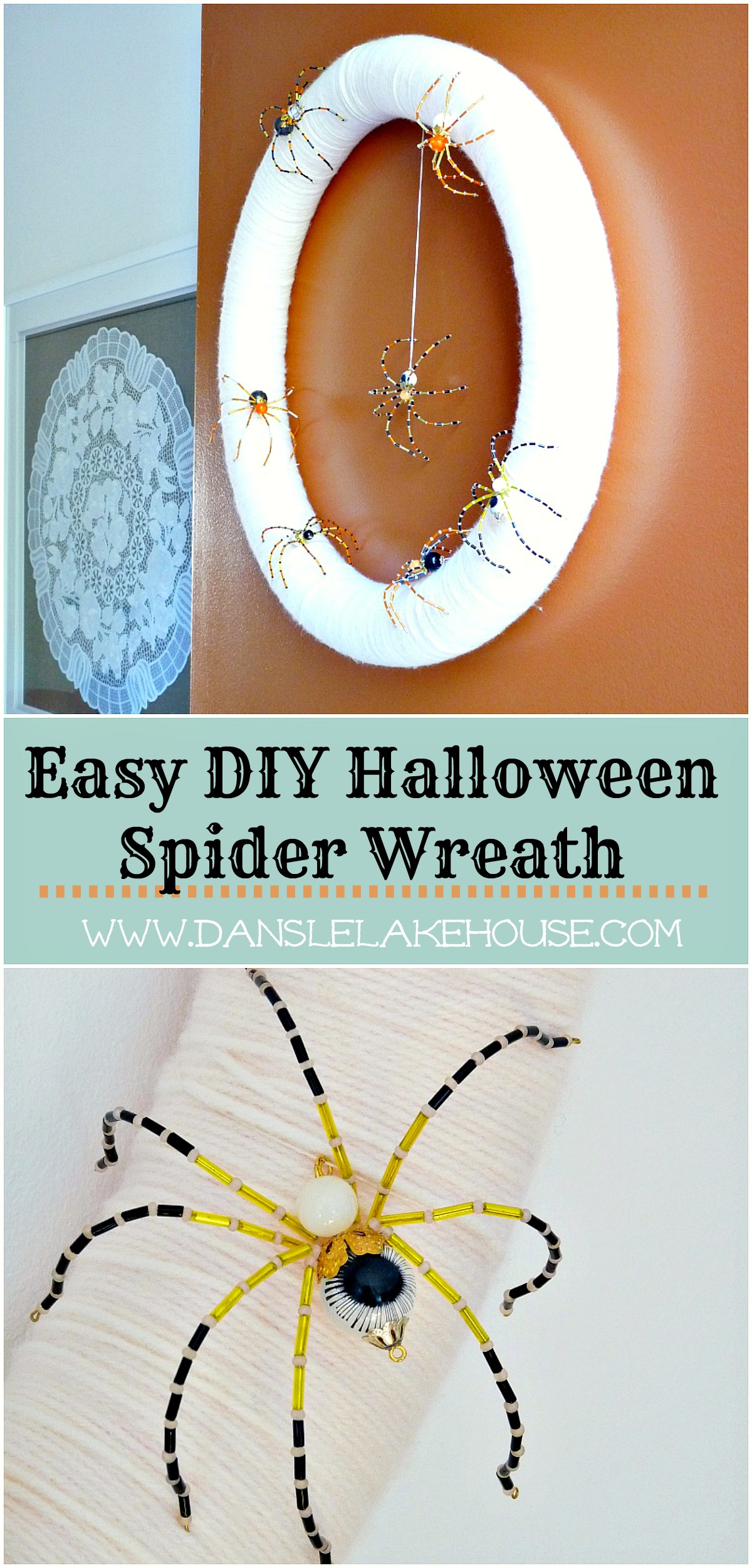 DIY Halloween Spider Wreath | Dans Le Lakehouse