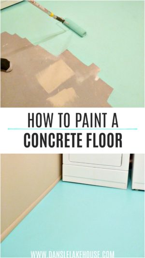 How to Paint a Concrete Floor - See My New Turquoise Laundry Room Floor ...