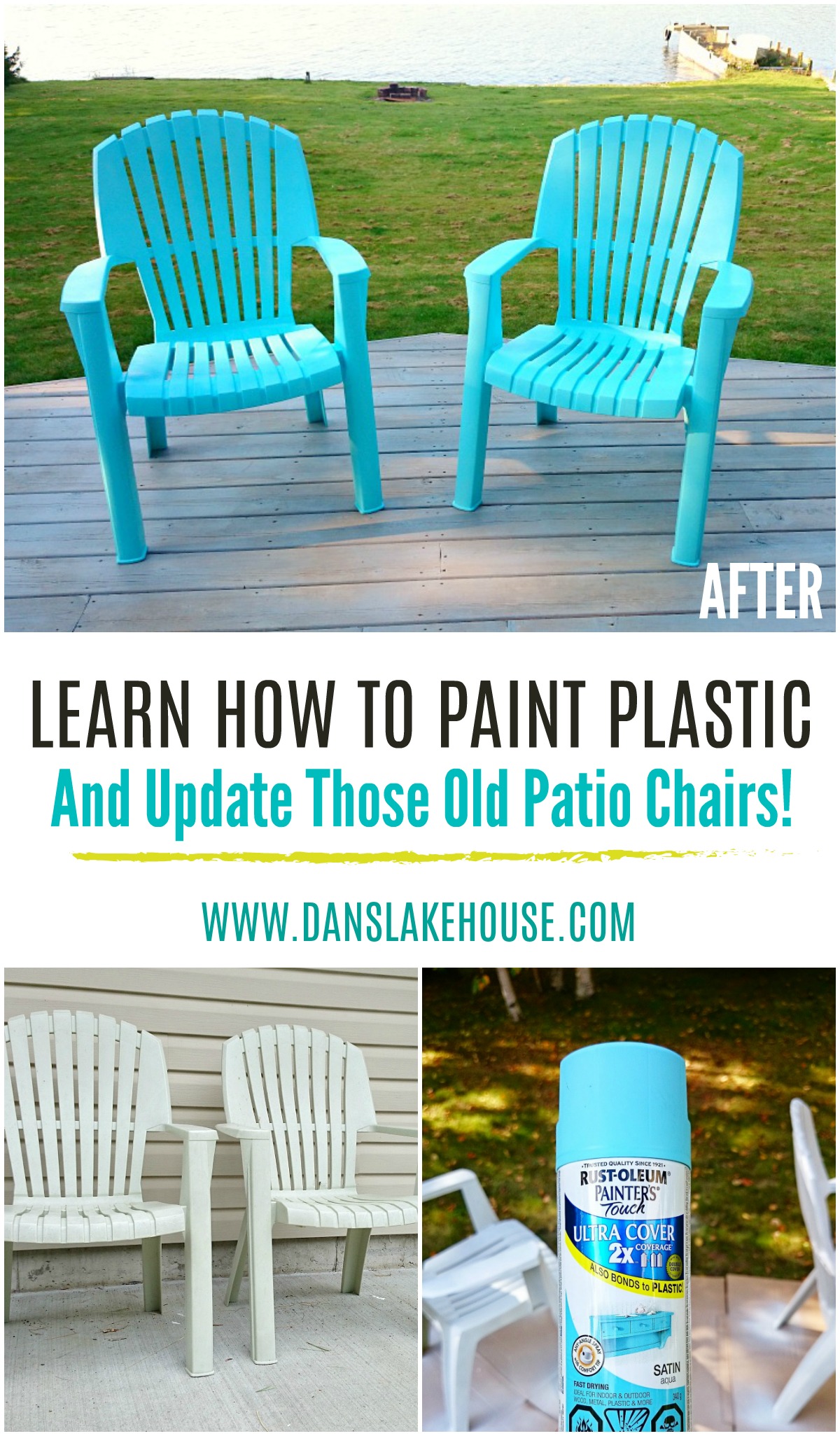 How to Spray Paint Plastic Lawn Chairs | Dans le Lakehouse