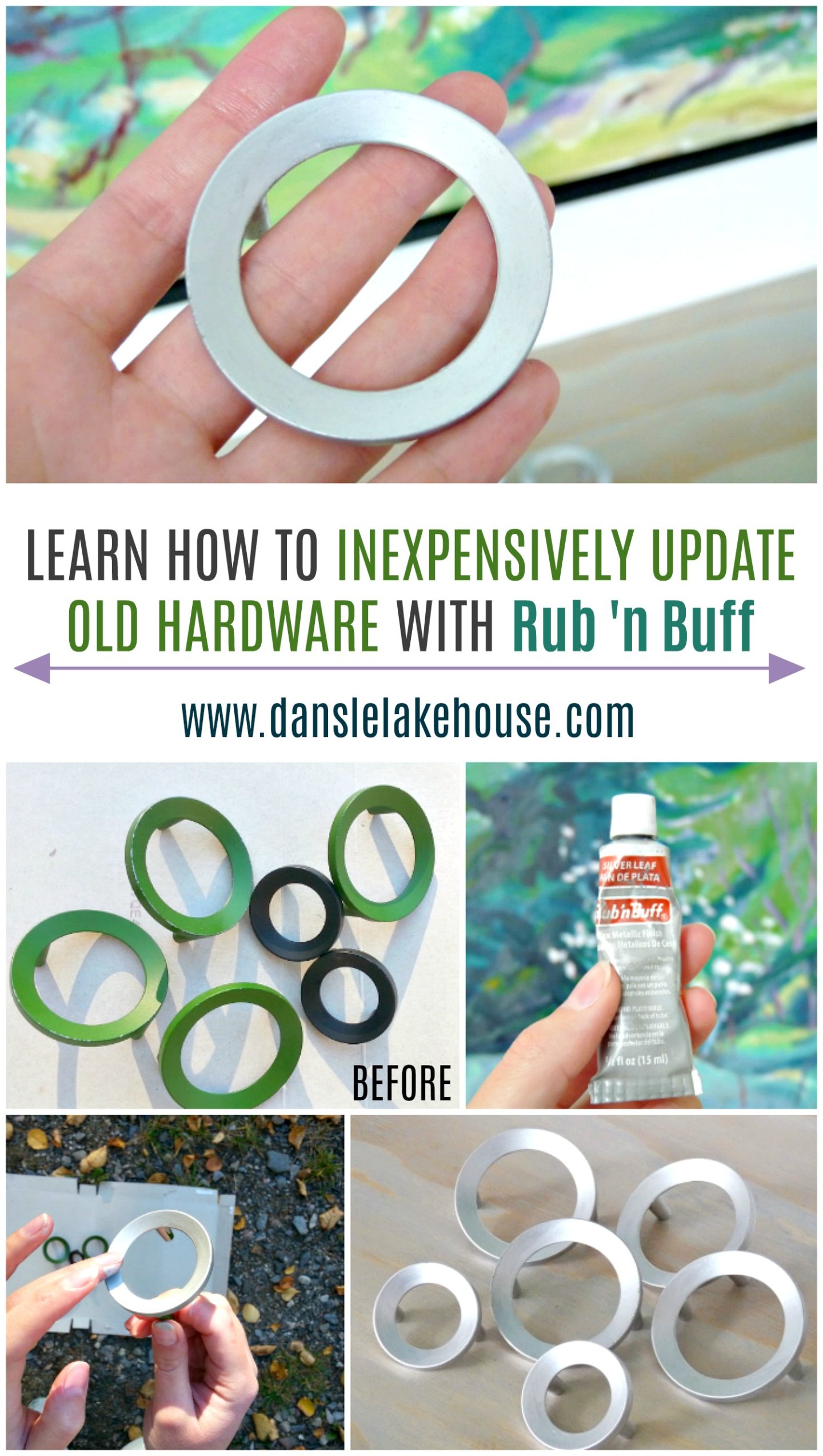 how to inexpensively update hardware using rub 'n buff. Transform the look of hardware! Budget-friendly update and great way to upcycle old hardware. 