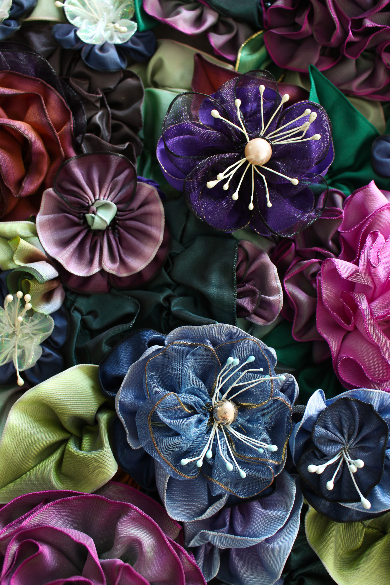 DIY Ribbon Flower Tutorial with Photos