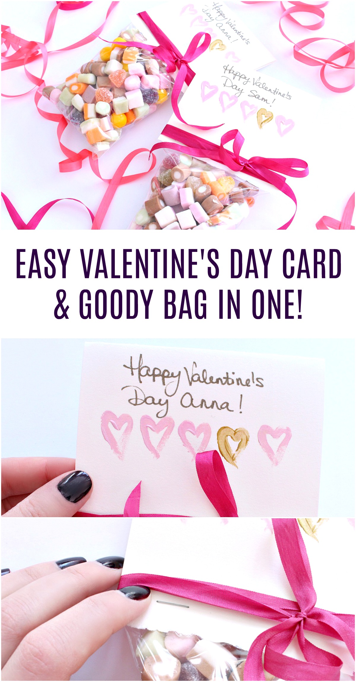 Easy to Make Valentine's Day Card and Goody Bag in One! #valentinesday #valentinecrafts #diyvalentinecard #papercrafts