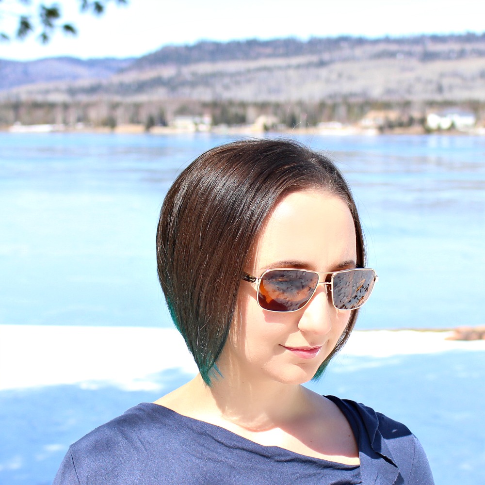 short teal hair
