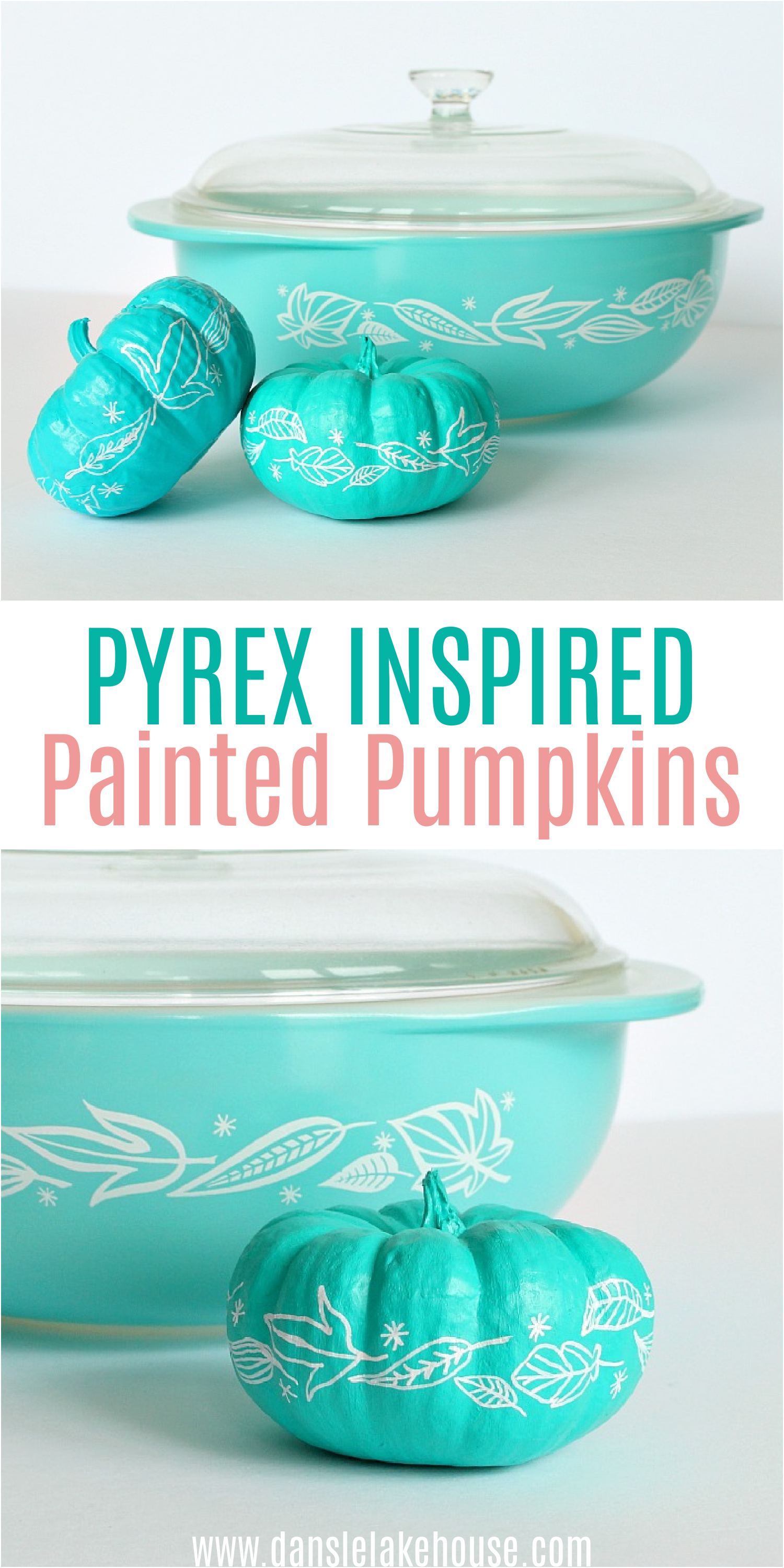 Pyrex Inspired Painted Pumpkins