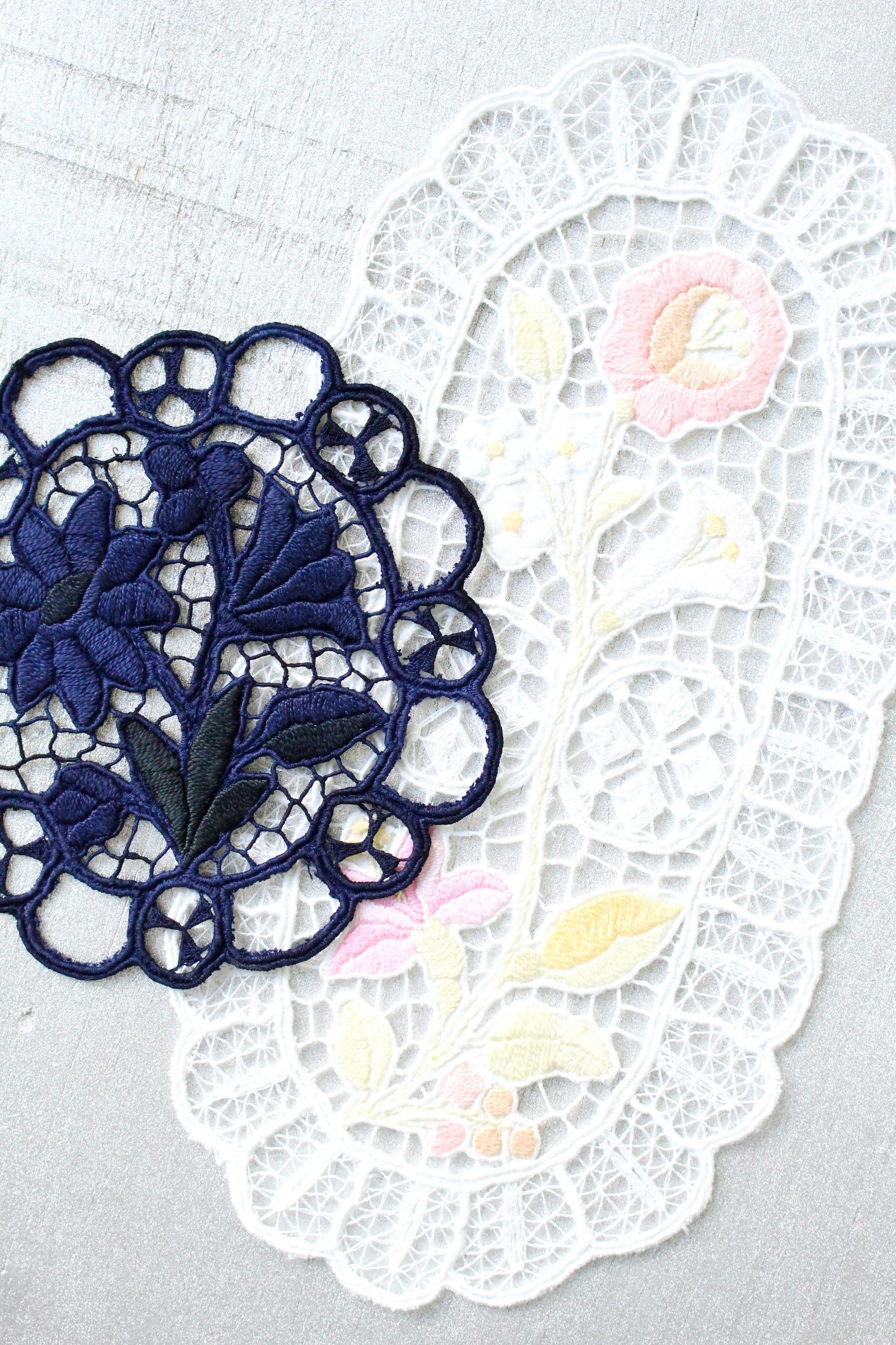 Bleached and Overdyed Embroidery