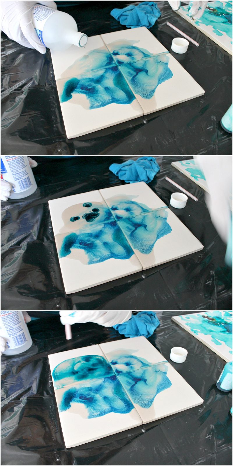 Marbled DIY Alcohol Ink Coasters | Dans le Lakehouse