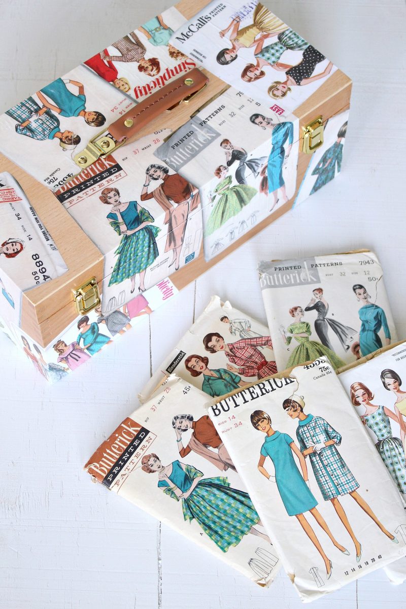 What To Do With Vintage Patterns: DIY Sewing Box Decoupage | Dans le ...