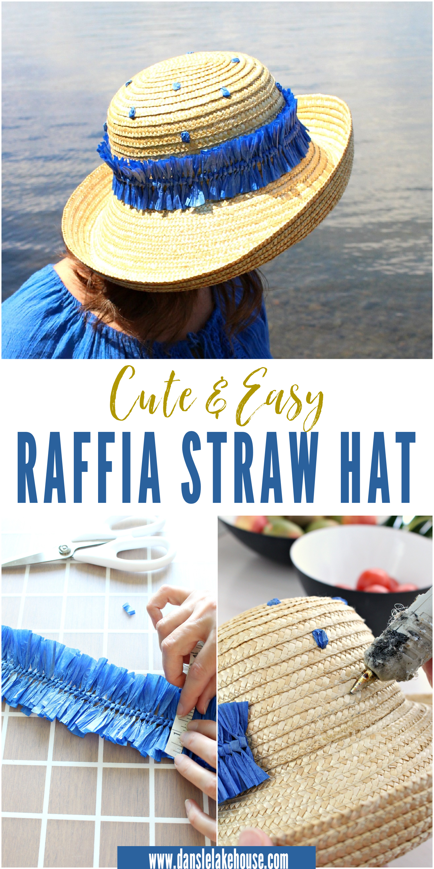 cute and easy raffia hat DIY