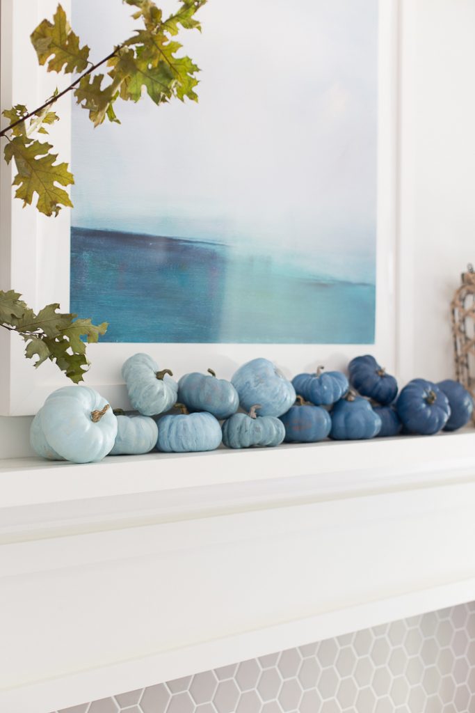 Blue Ombre Pumpkins Coastal Fall Decor