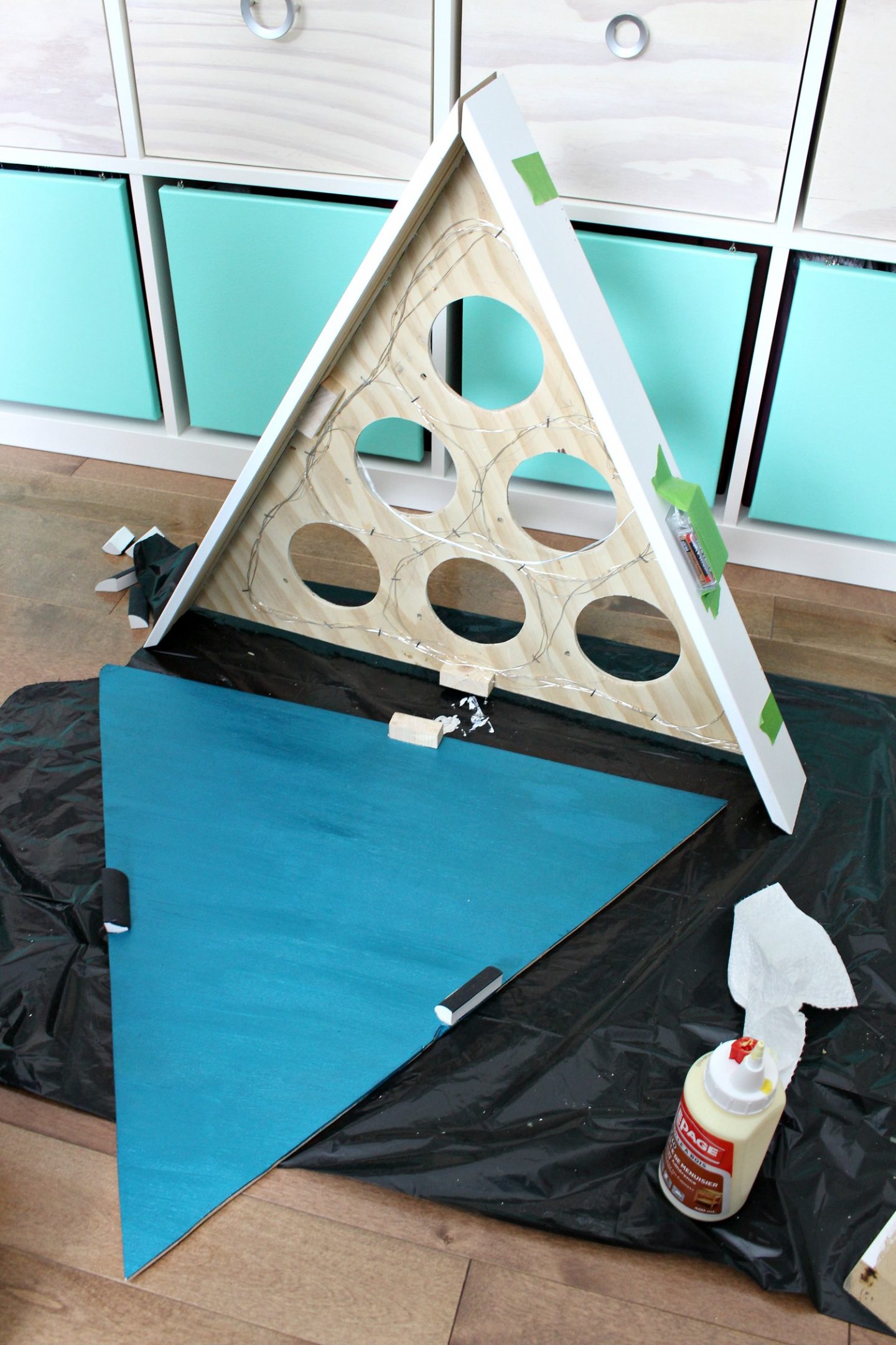 DIY Plywood Ornament Stand with Lights