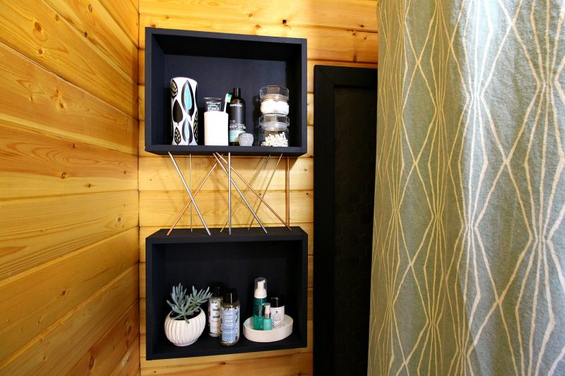 DIY Wood Storage Cubbies with Mid-Century Modern Inspired Metal Details