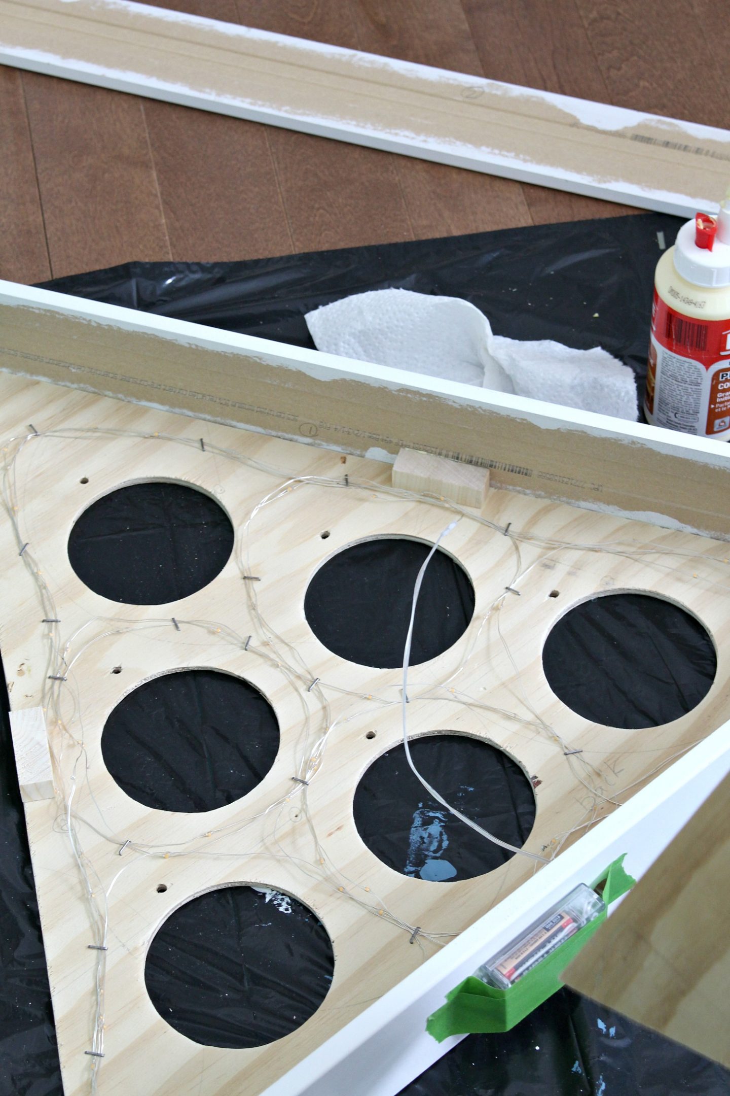 DIY Plywood Ornament Stand with Lights