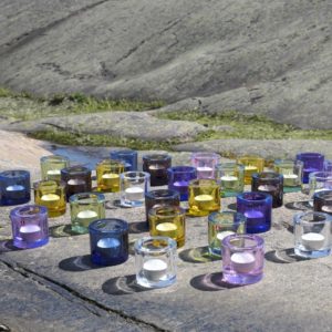 IITTALA BLOWN GLASS CANDLE HOLDER