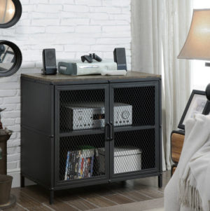 SMALL METAL MEDIA CABINET