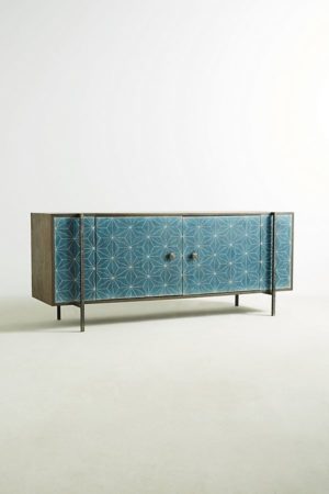 TEAL PATTERNED CREDENZA