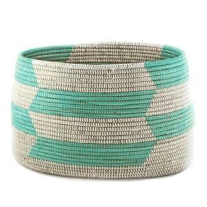 AQUA WOVEN STORAGE BASKET
