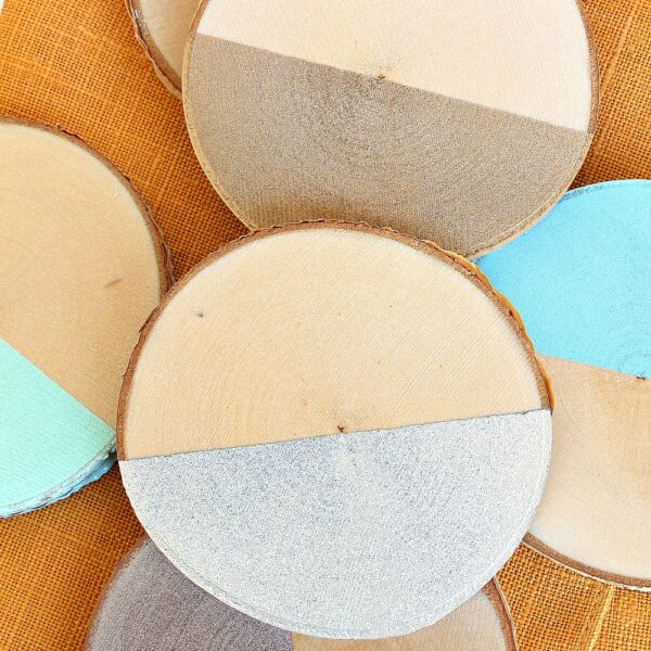 DIY DIPPED BIRCH SLICE COASTERS