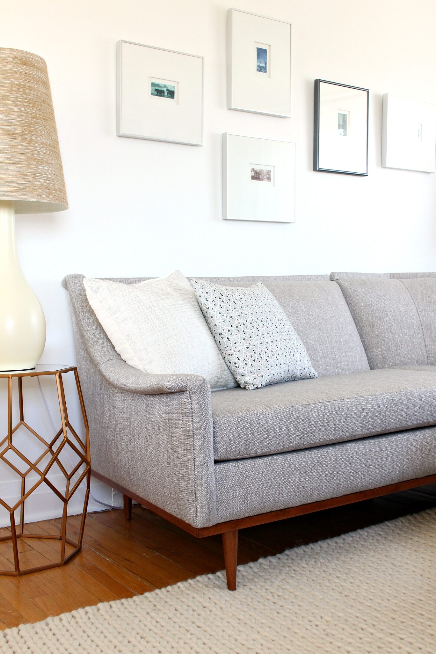 MID-CENTURY MODERN SECTIONAL SOFA BEFORE AND AFTER