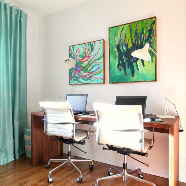 DIY WATERFALL DESK FOR TWO