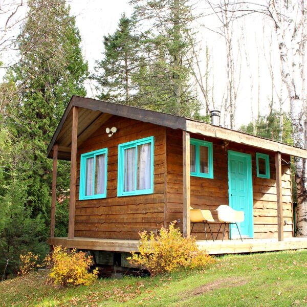 TURQUOISE TRIM AND DOOR FOR THE BUNKIE