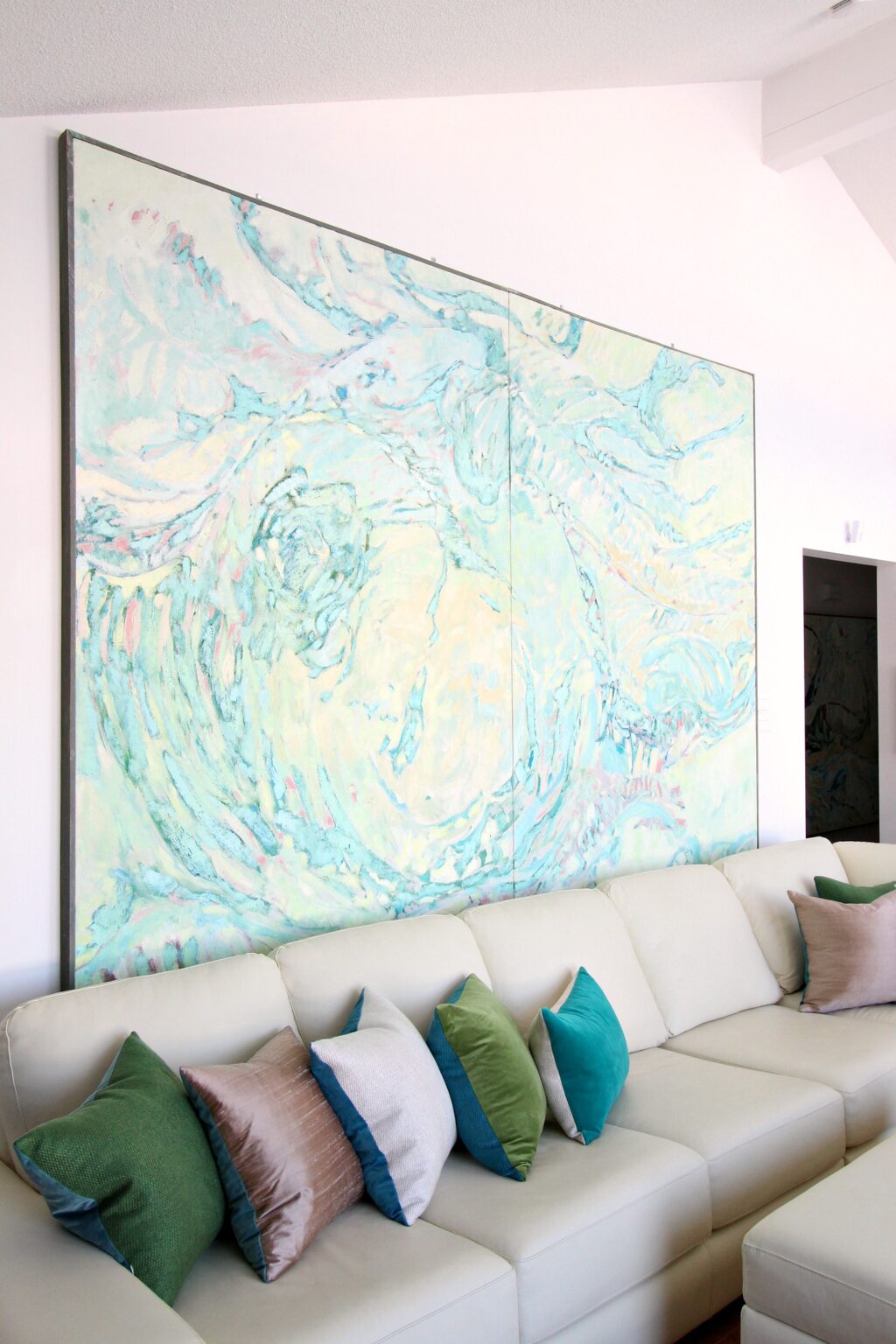 How to Hang Large Art + How to Put a Sofa in Front of Art Without ...