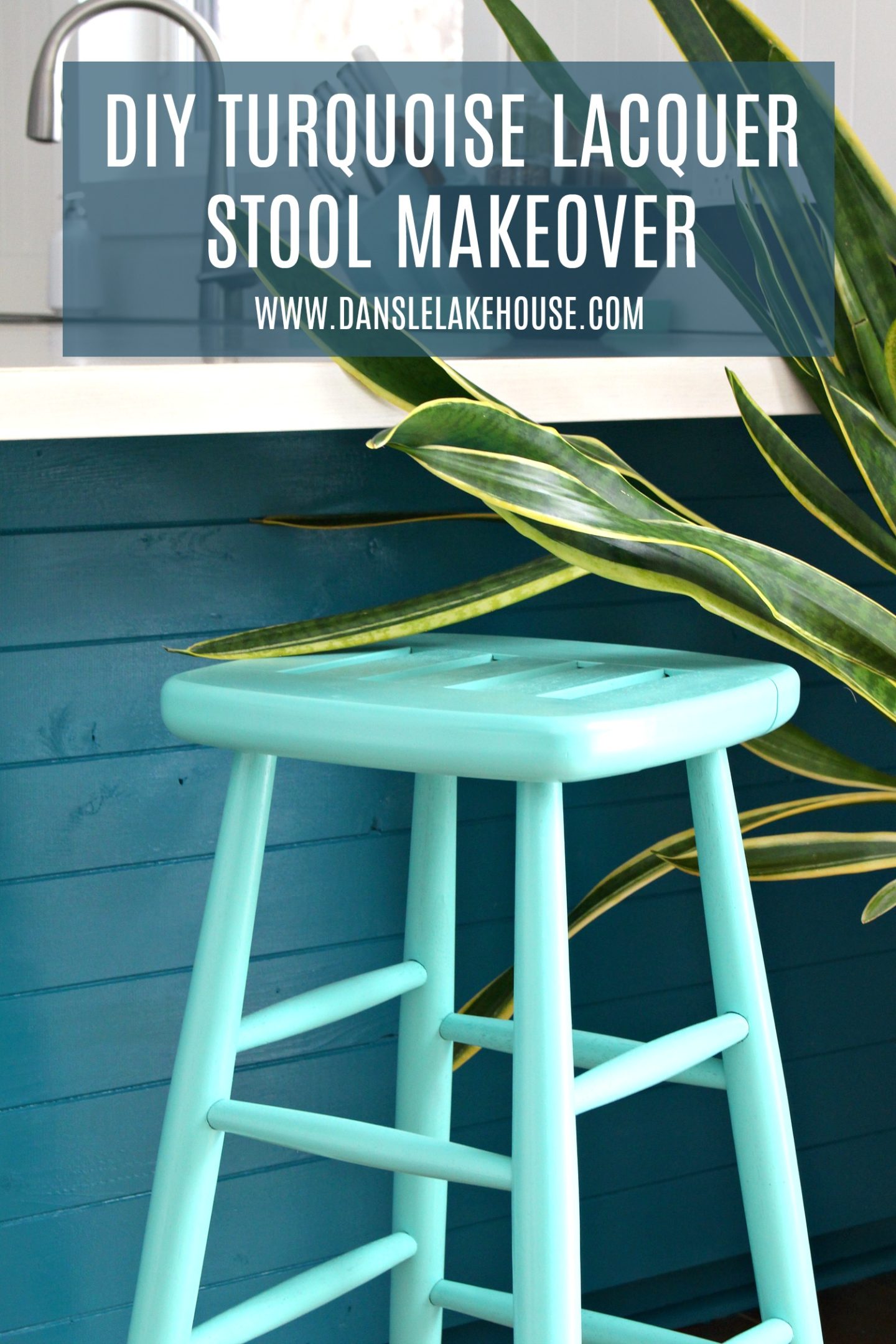 Turquoise Lacquer Stool Makeover | Rust-Oleum Specialty Lacquer Turquoise Review