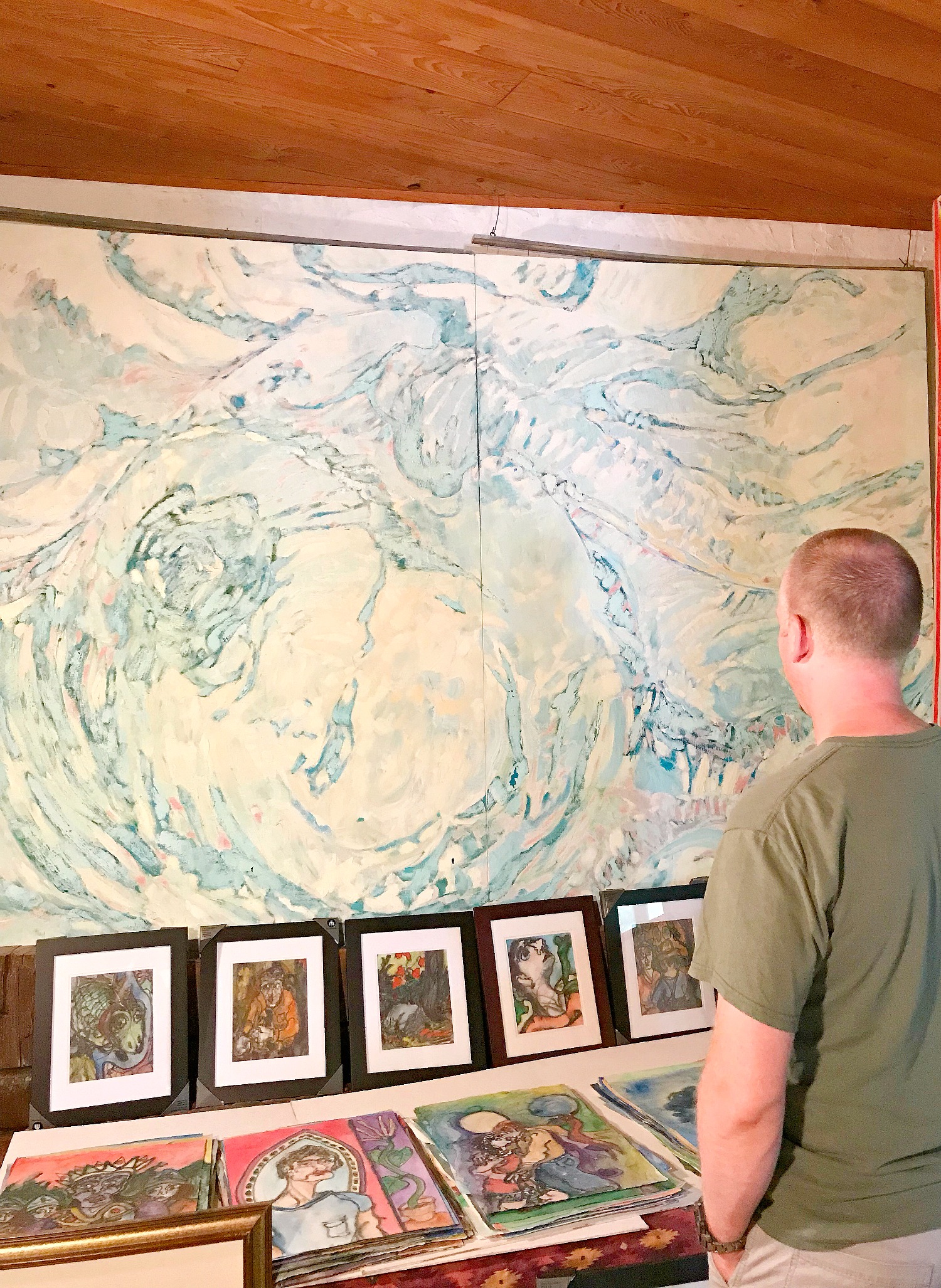 How to Hang Large Art + How to Put a Sofa in Front of Art Without