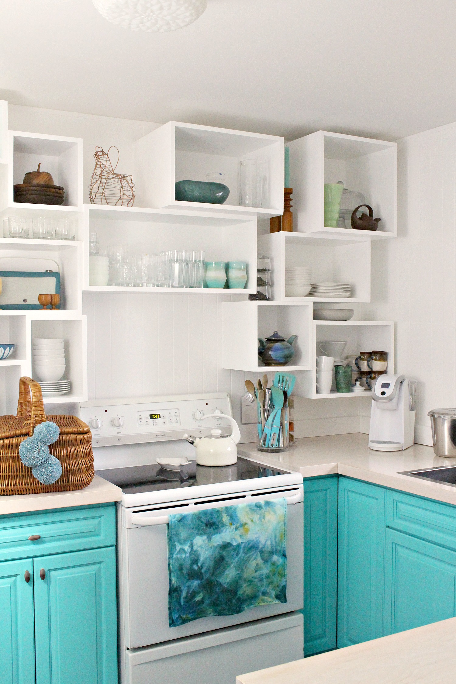 Surprise! Sherwin Williams Watery Cabinet Color + This DIY Kitchen ...