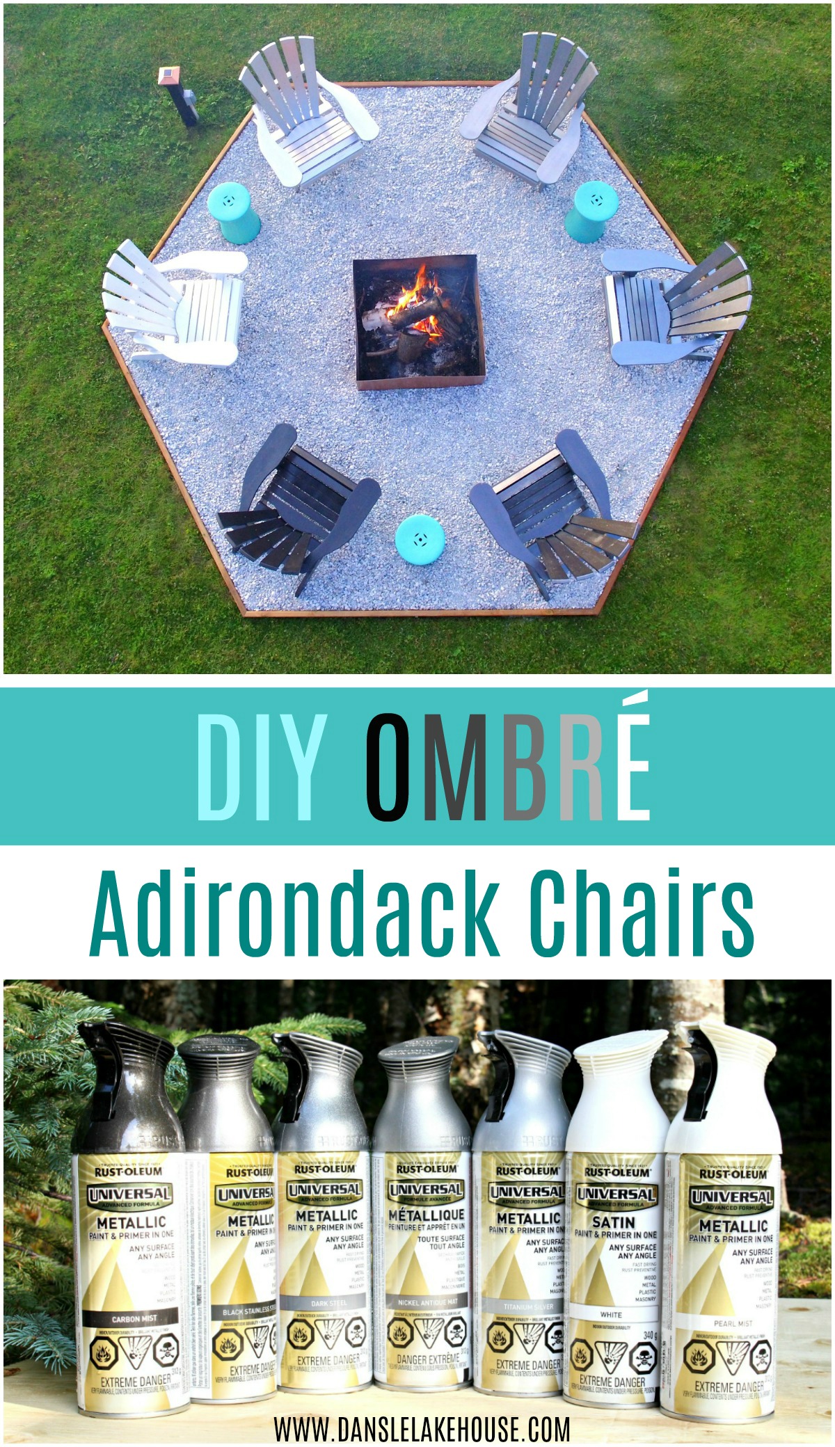 Fire Pit Makeover Diy Ombre Adirondack Chairs Sponsored By The