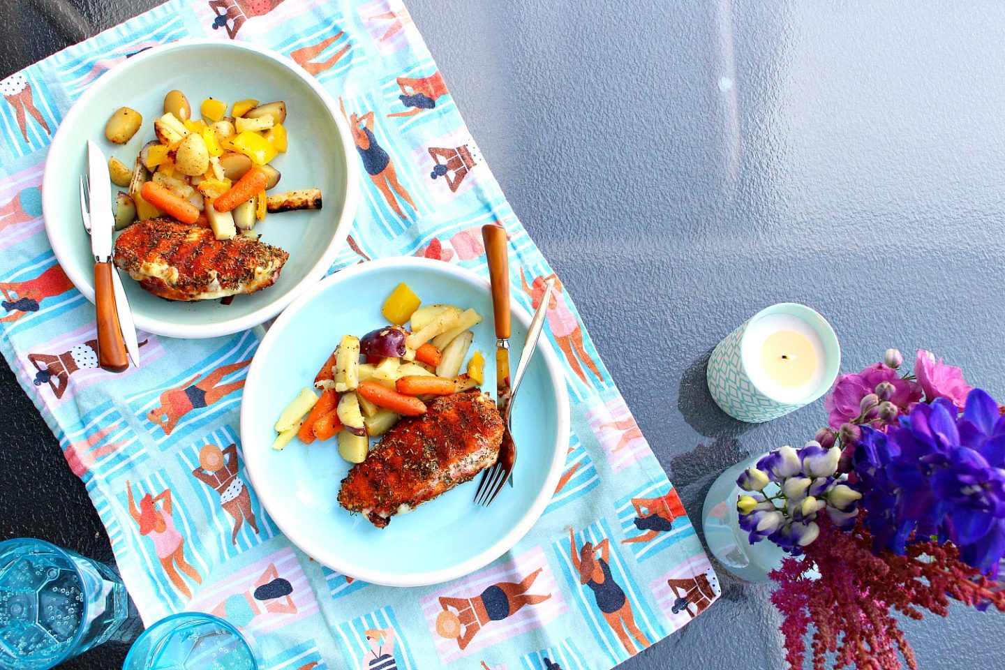 Cheese Stuffed Grilled Chicken Breast Recipe + Blue Portable Gas Grill (Sponsored by We Love Fire)