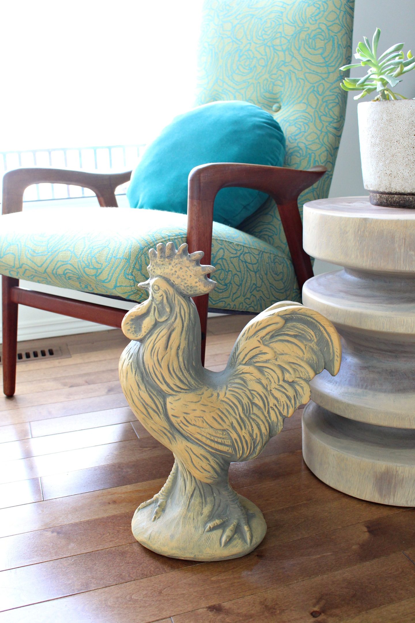Plaster Rooster Sculpture