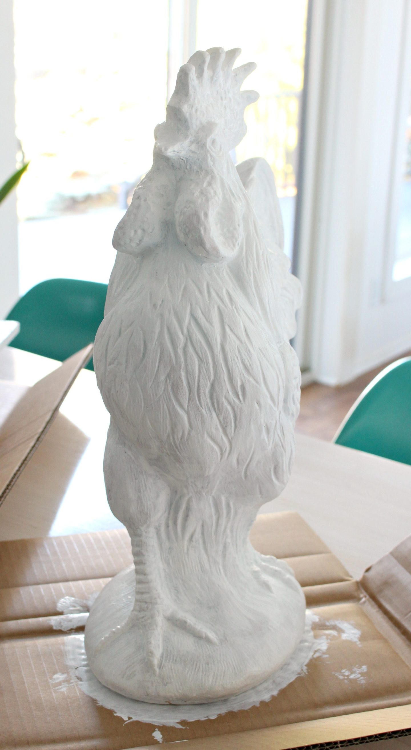 Painted Rooster Sculpture