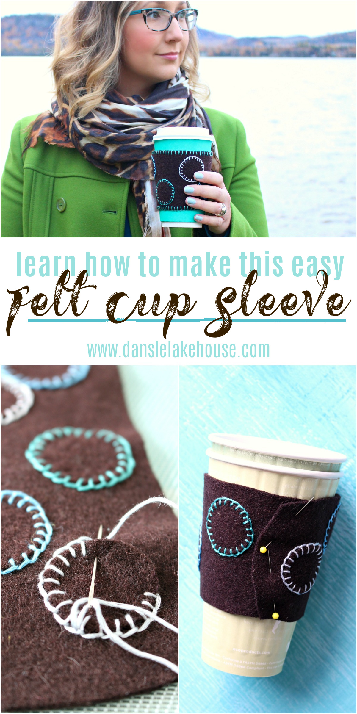 DIY Felt Cup Sleeve Tutorial