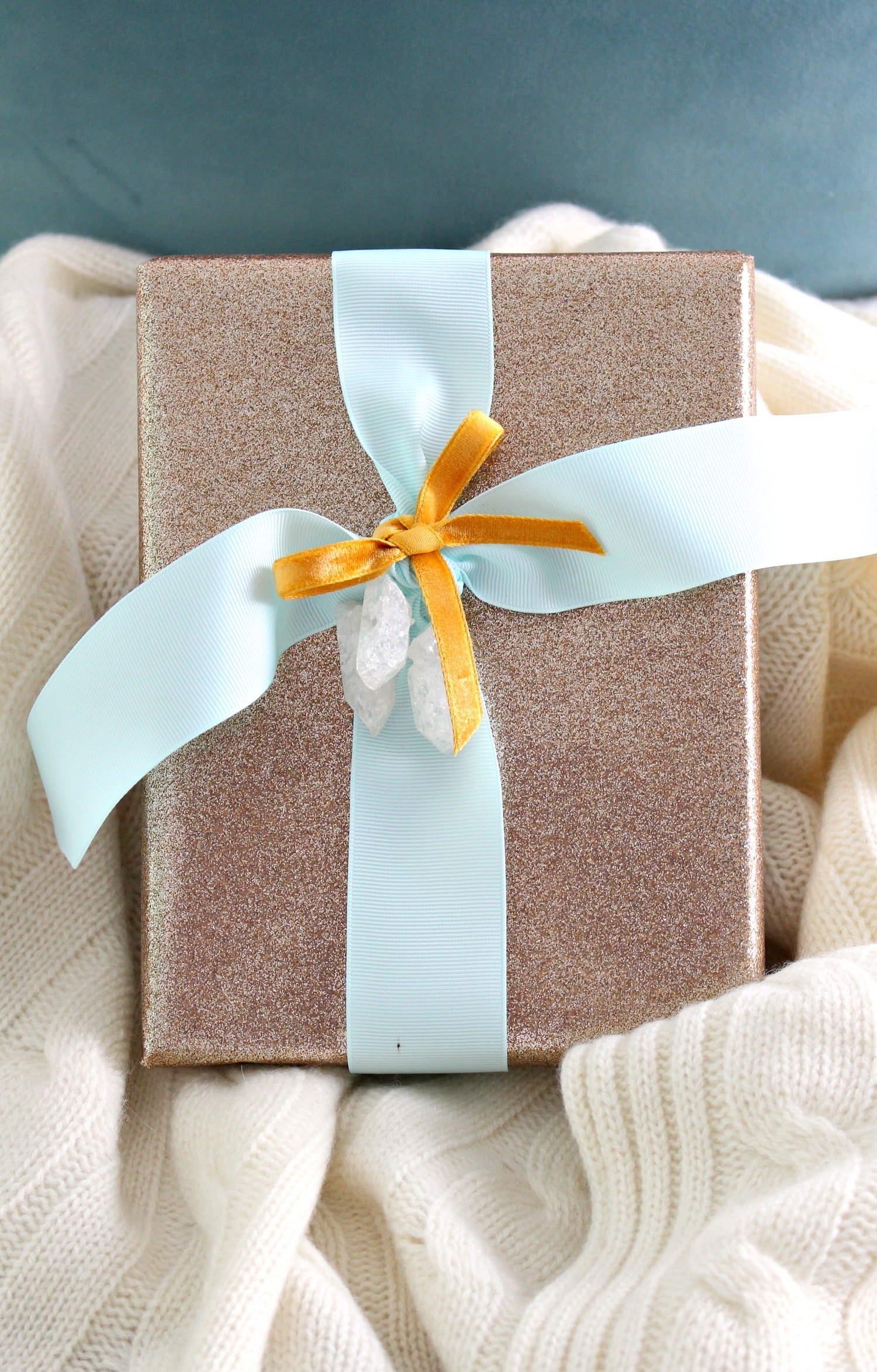 Glam Gift Wrapping Idea with Crystal Point Gift Topper