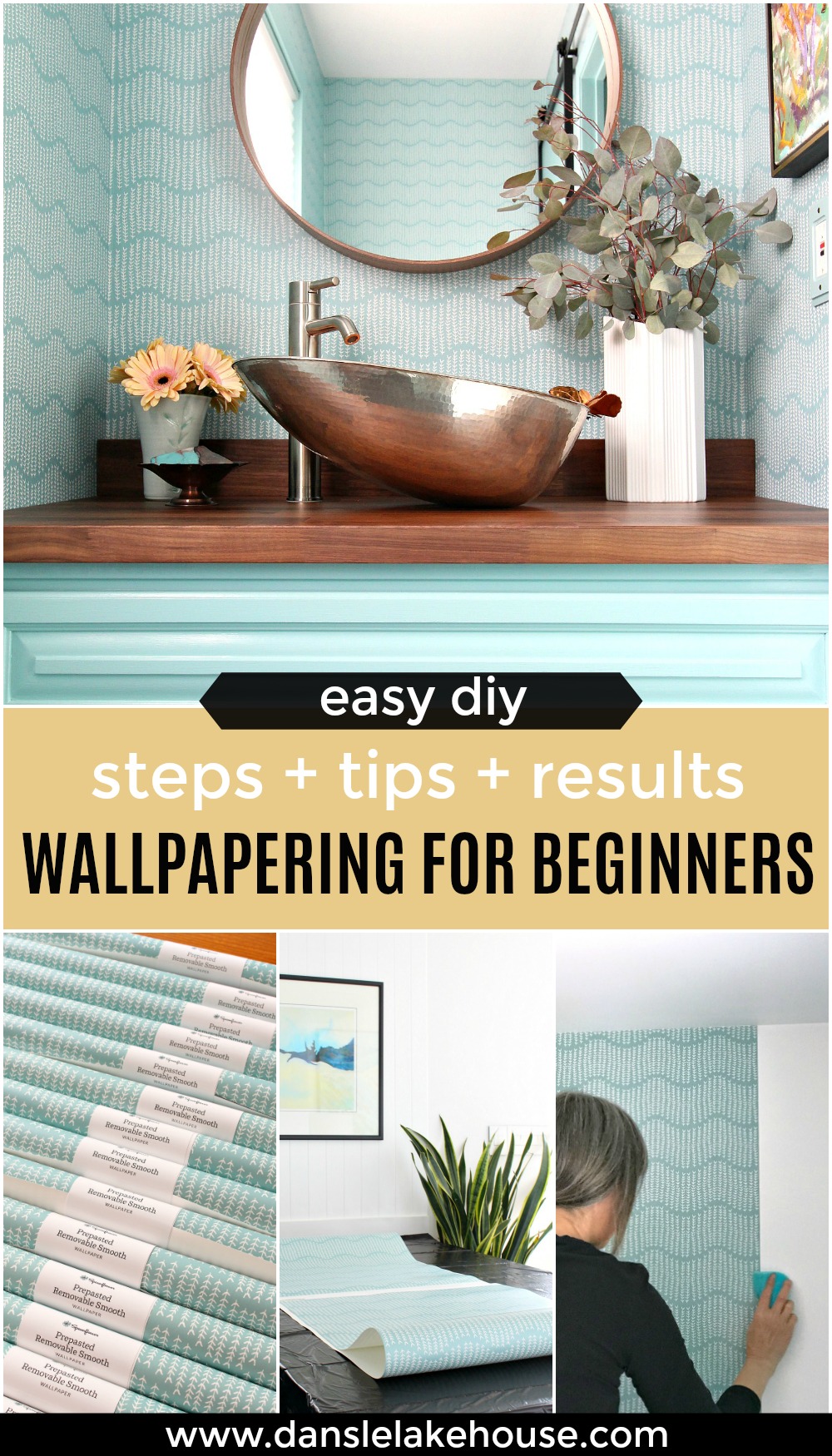 DIY Wallpapering for the First Time  Spoonflower Prepasted Removable Wallpaper  Review  Dans le Lakehouse
