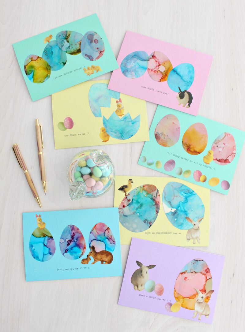 Easy Handmade Easter Cards Using Alcohol Inks