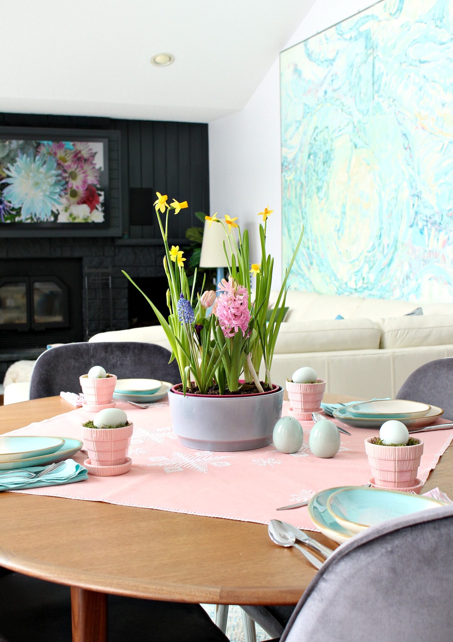 thrifted spring tablescape