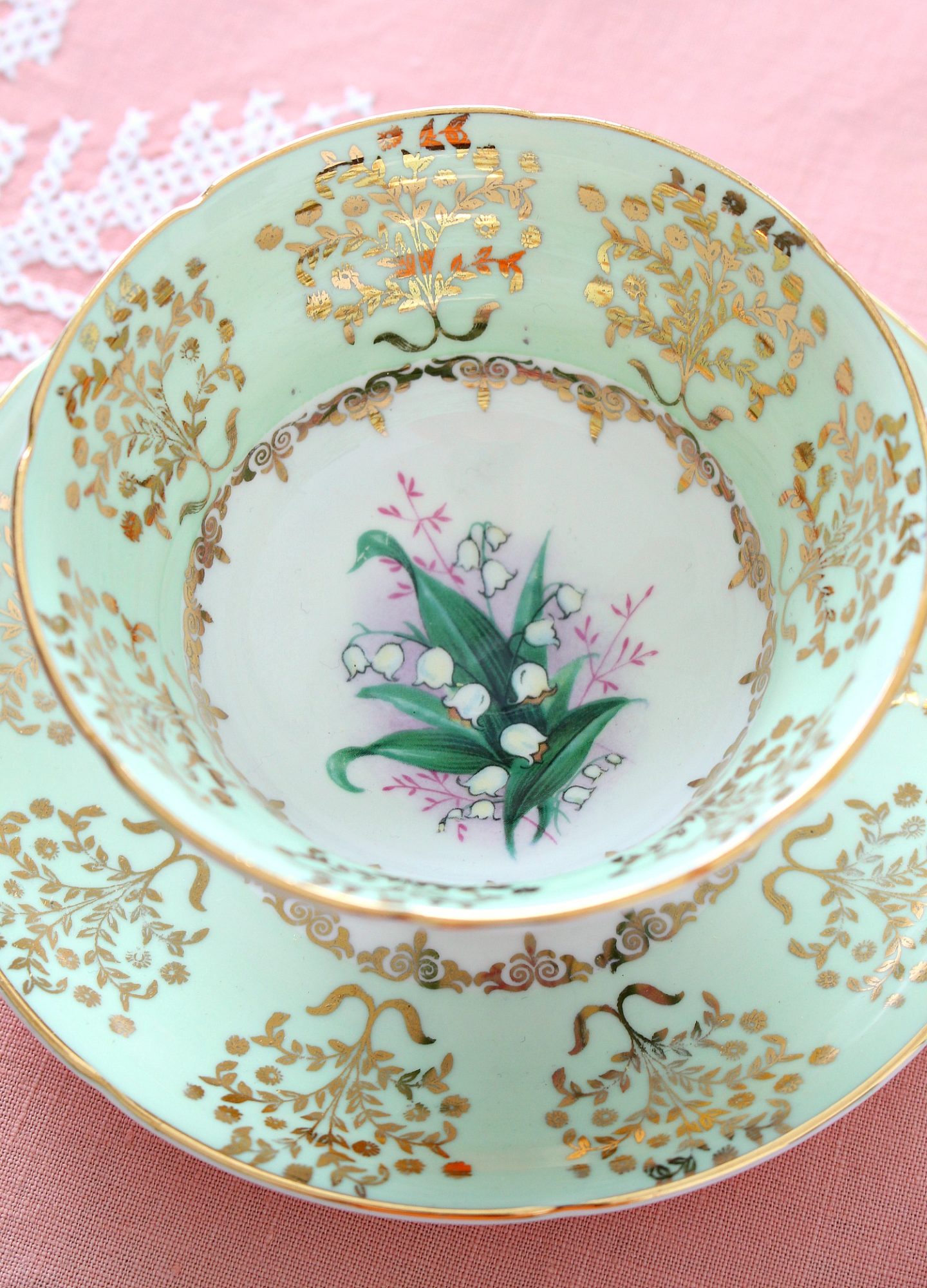 lily of the valley tea cup