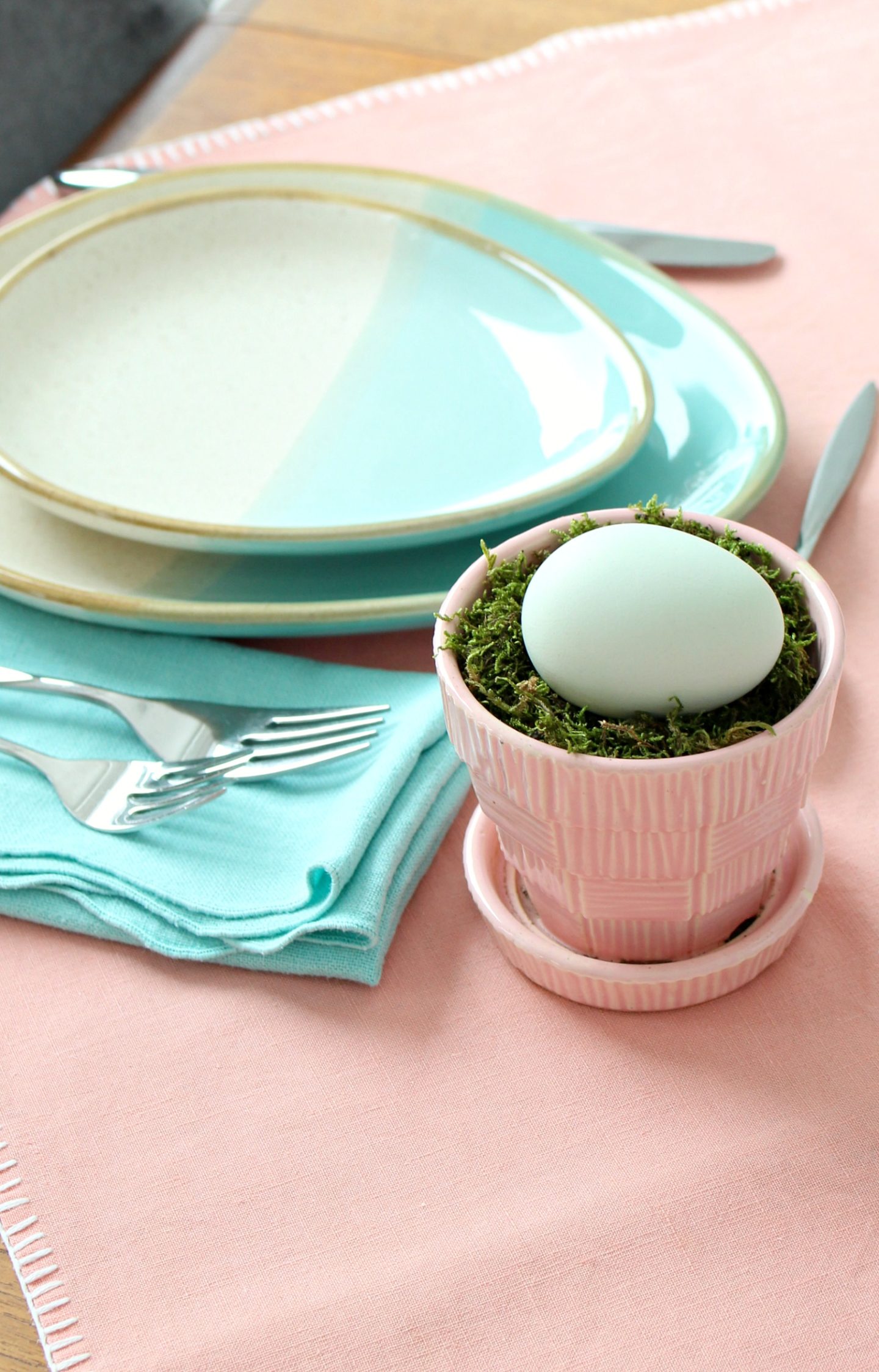 vintage pink McCoy pottery planter