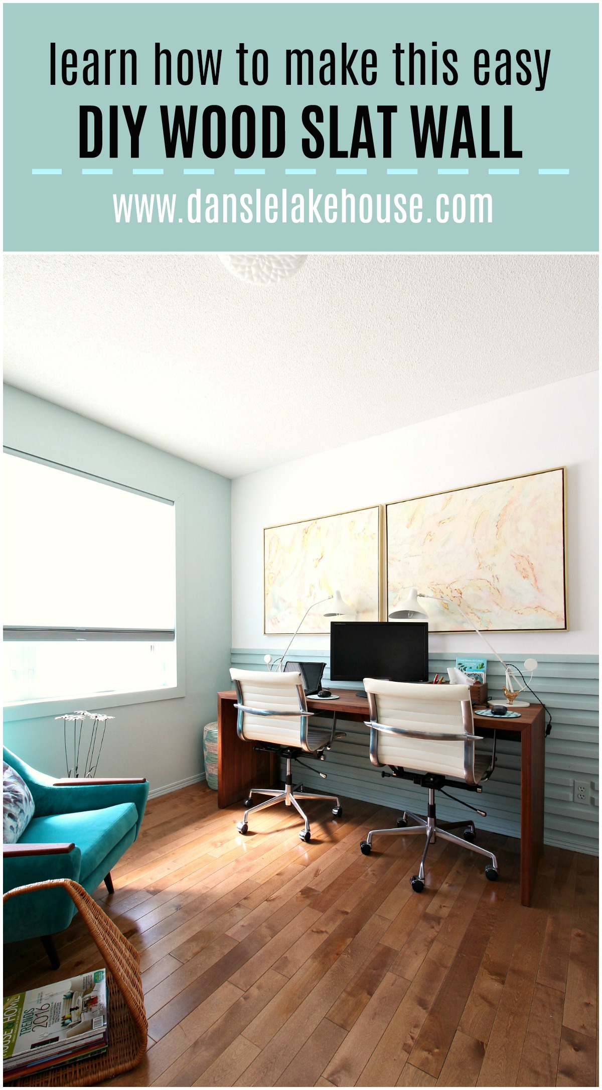 DIY Horiztonal Slat Wall Tutorial: learn now to make this easy DIY wood slat wall