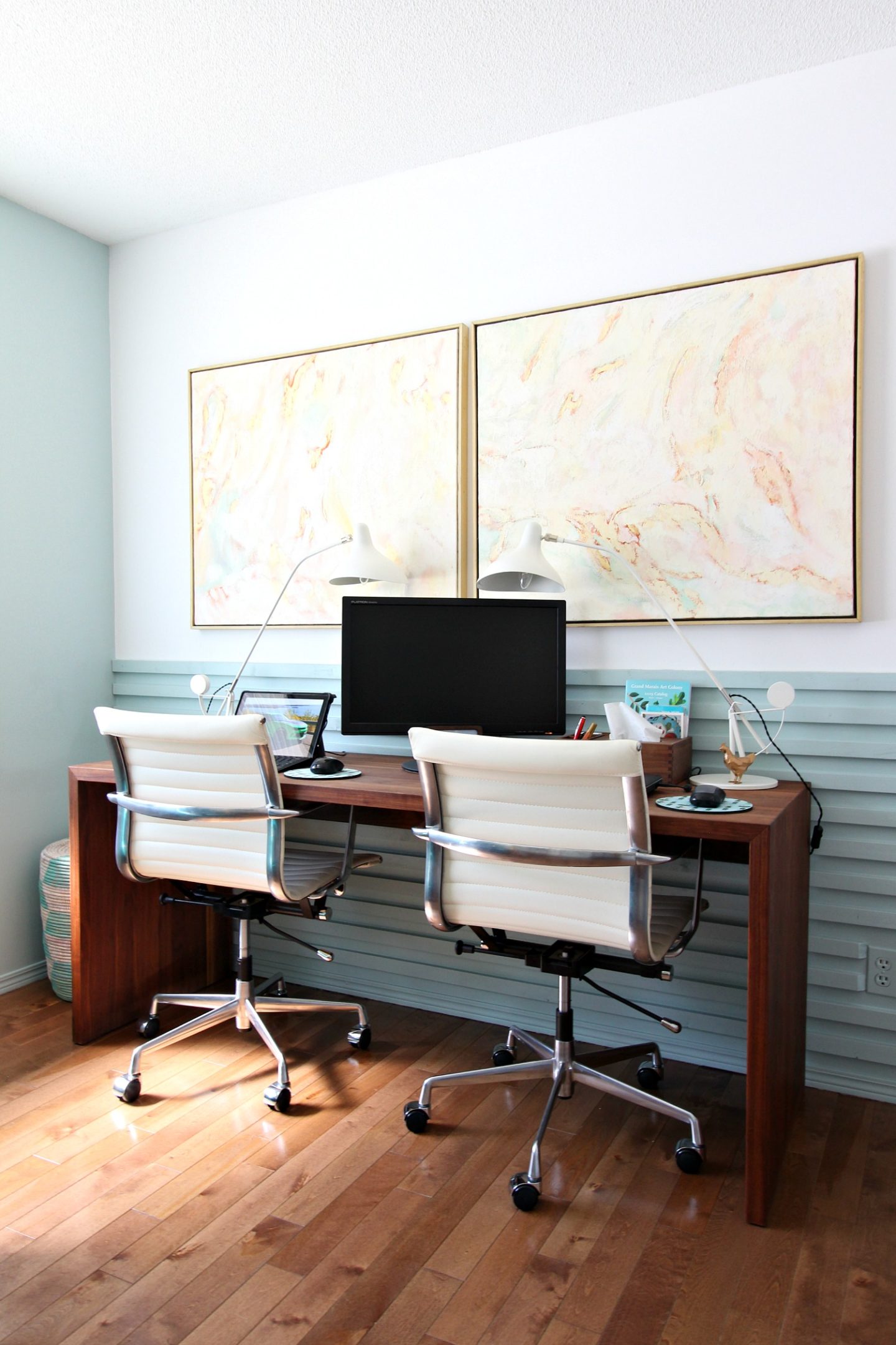 Wood Slat Half Wall Detail