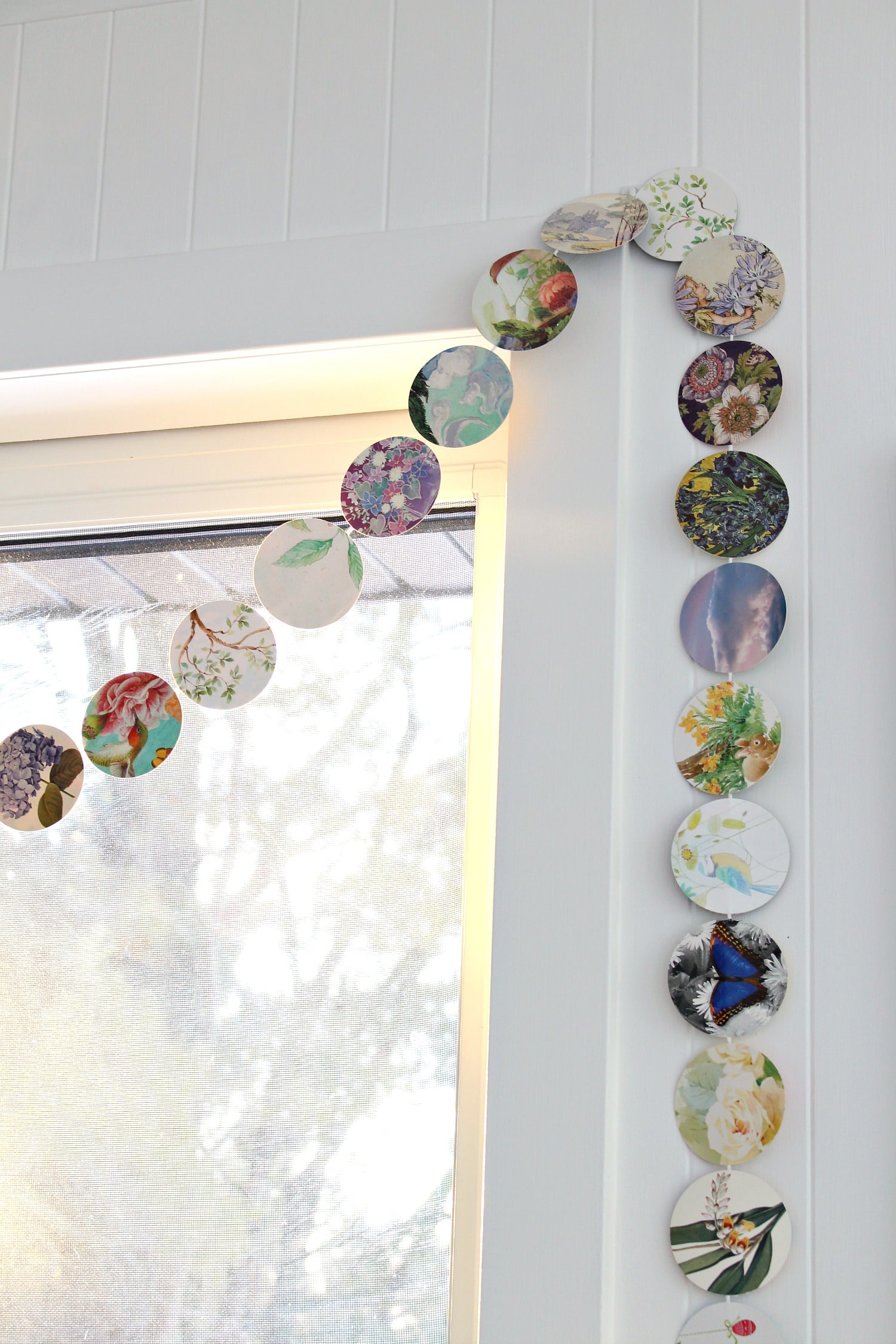 DIY Recycled Card Garland for Spring