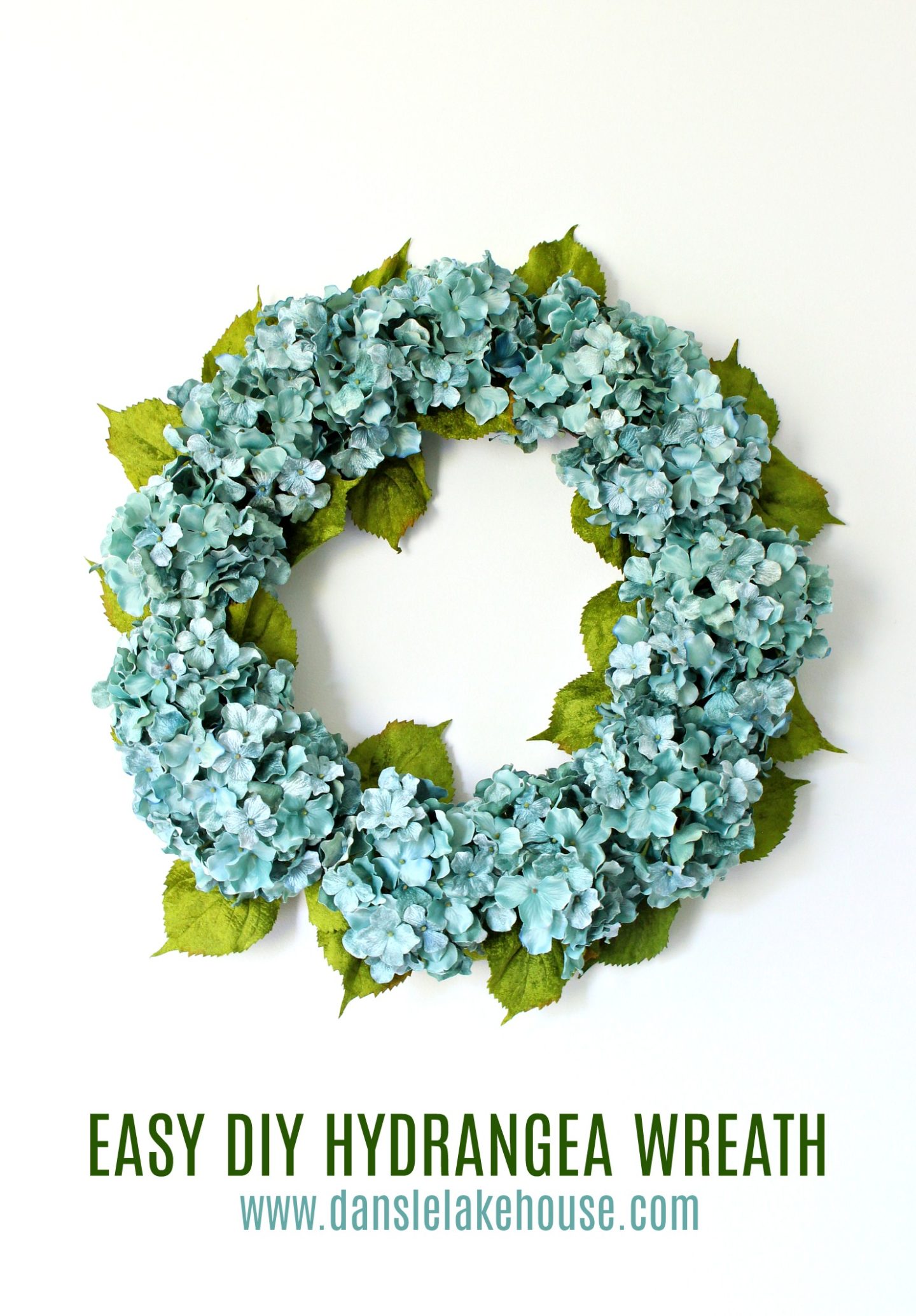 Image of Pale Blue Hydrangea in a Wreath