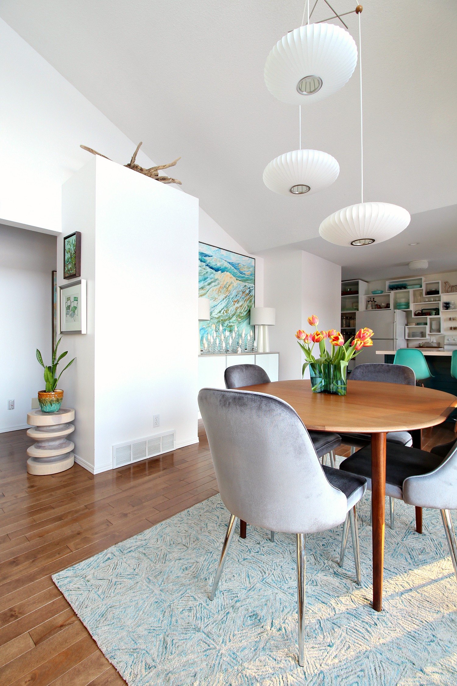 Mid-Century Coastal Dining Room