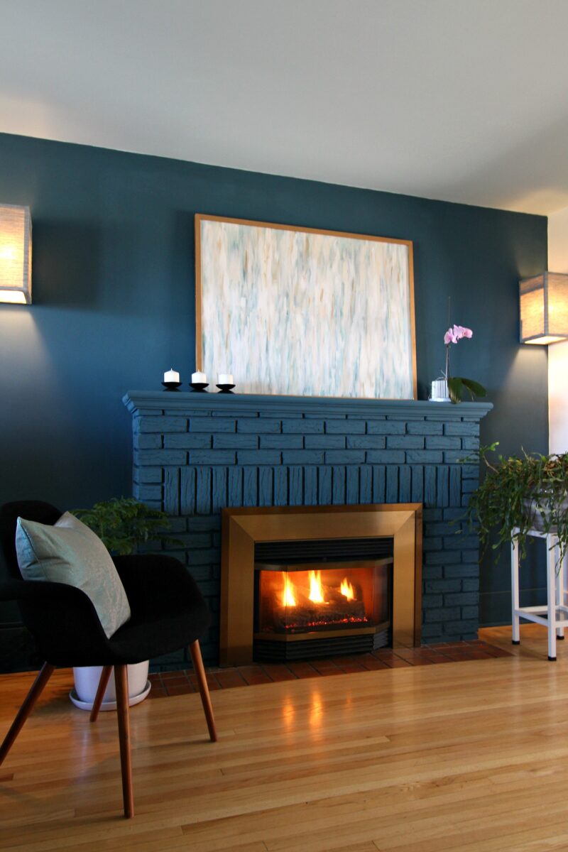 Blue Fireplace Makeover with Chalk Paint