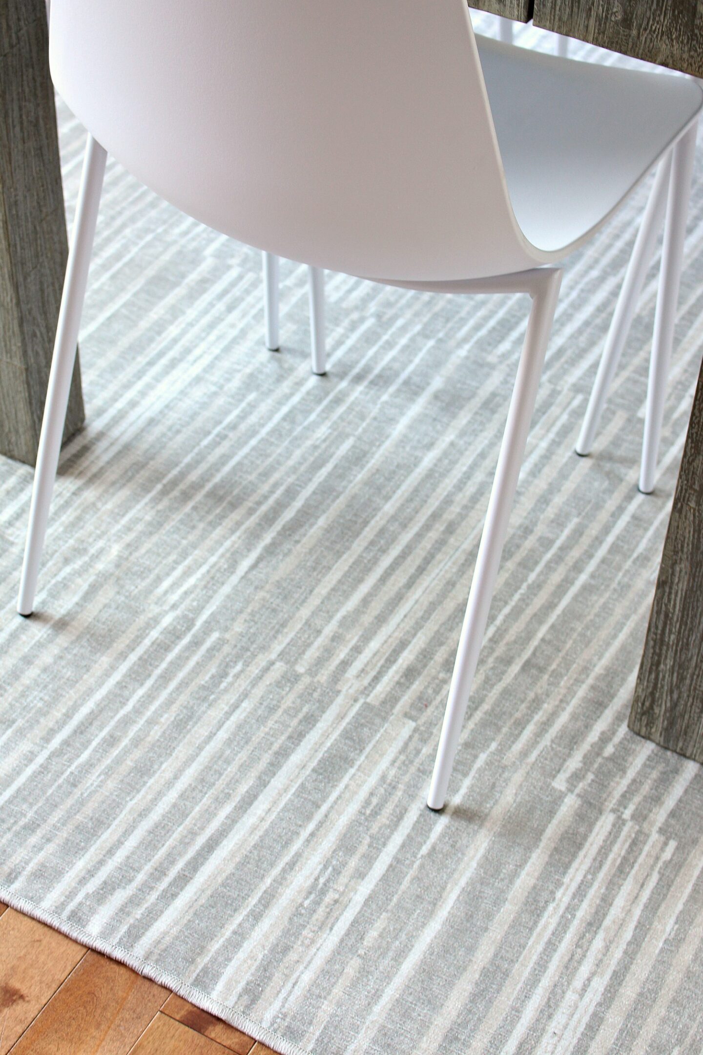 Beige Stripe Washable Rug