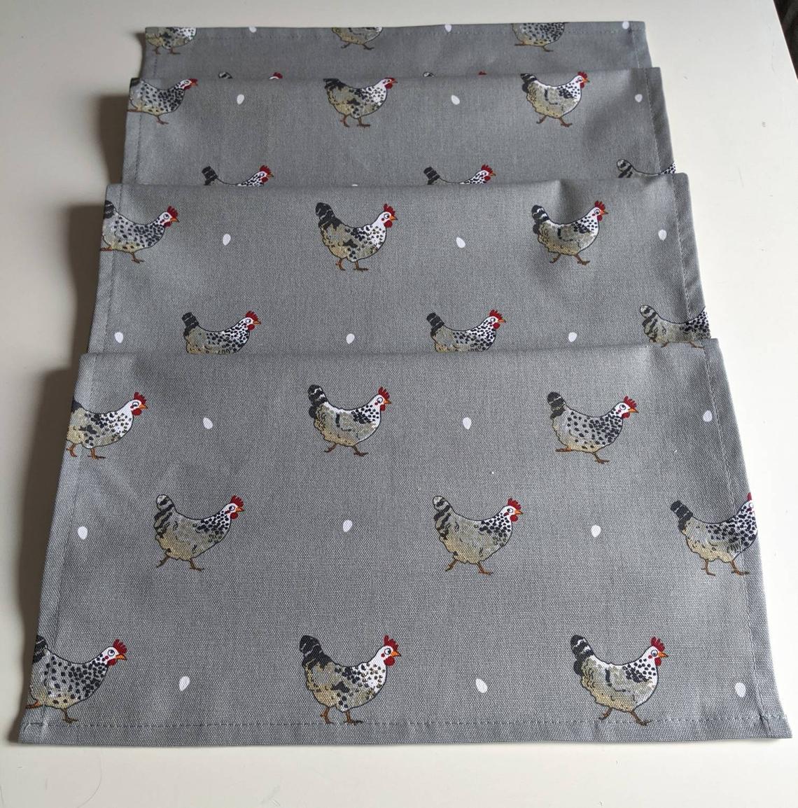 chicken print table runner