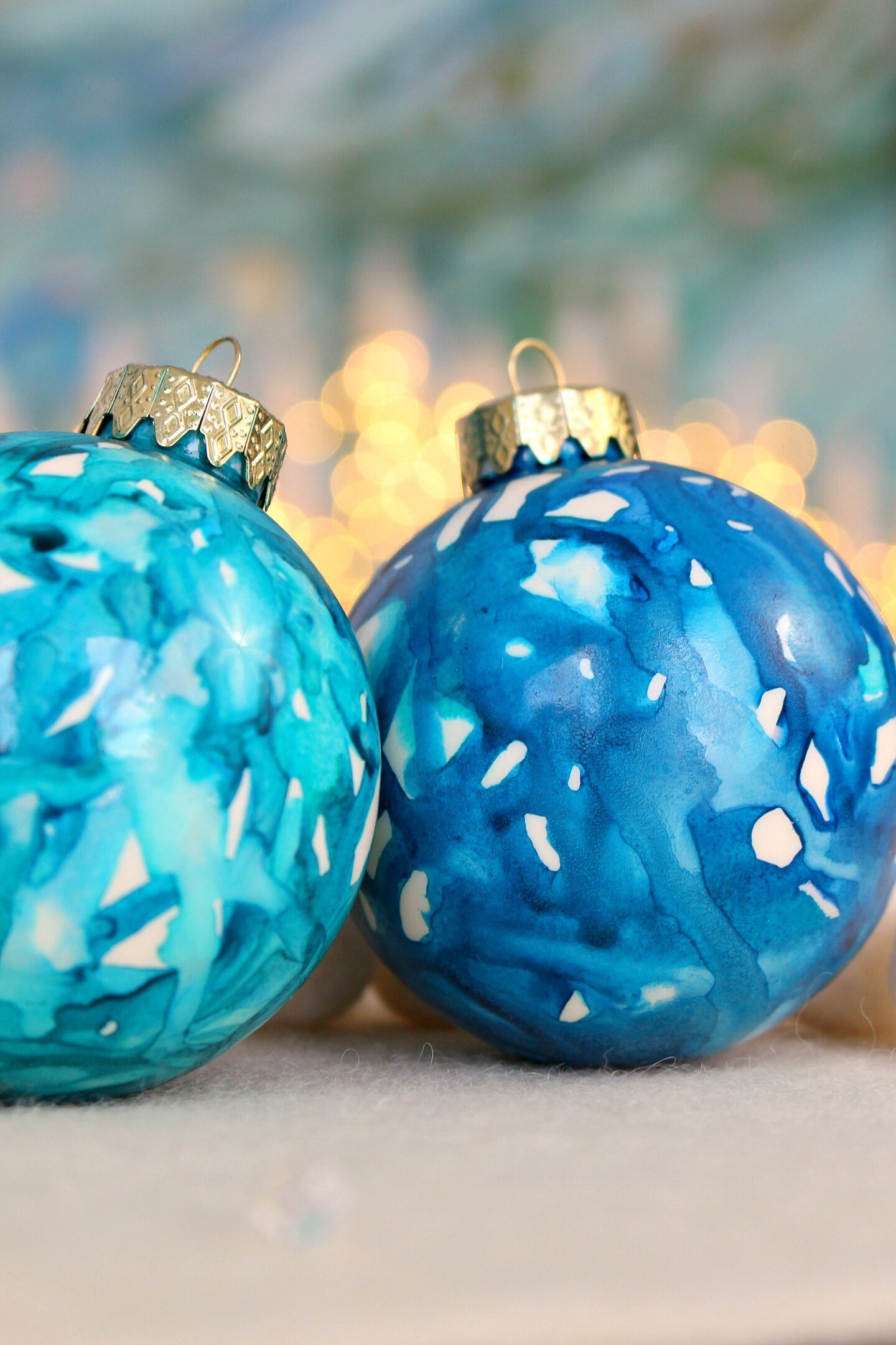 DIY Teal Christmas Ornaments