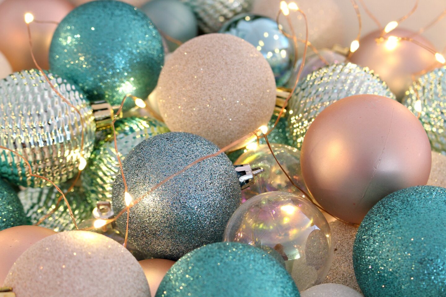 Pink and Aqua Ornaments